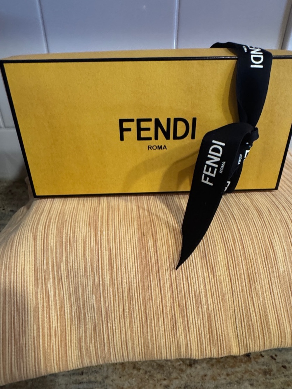 Fendi Shadow Necklace with a square pendant cable link chain, Palladium finish - Picture 4 of 11
